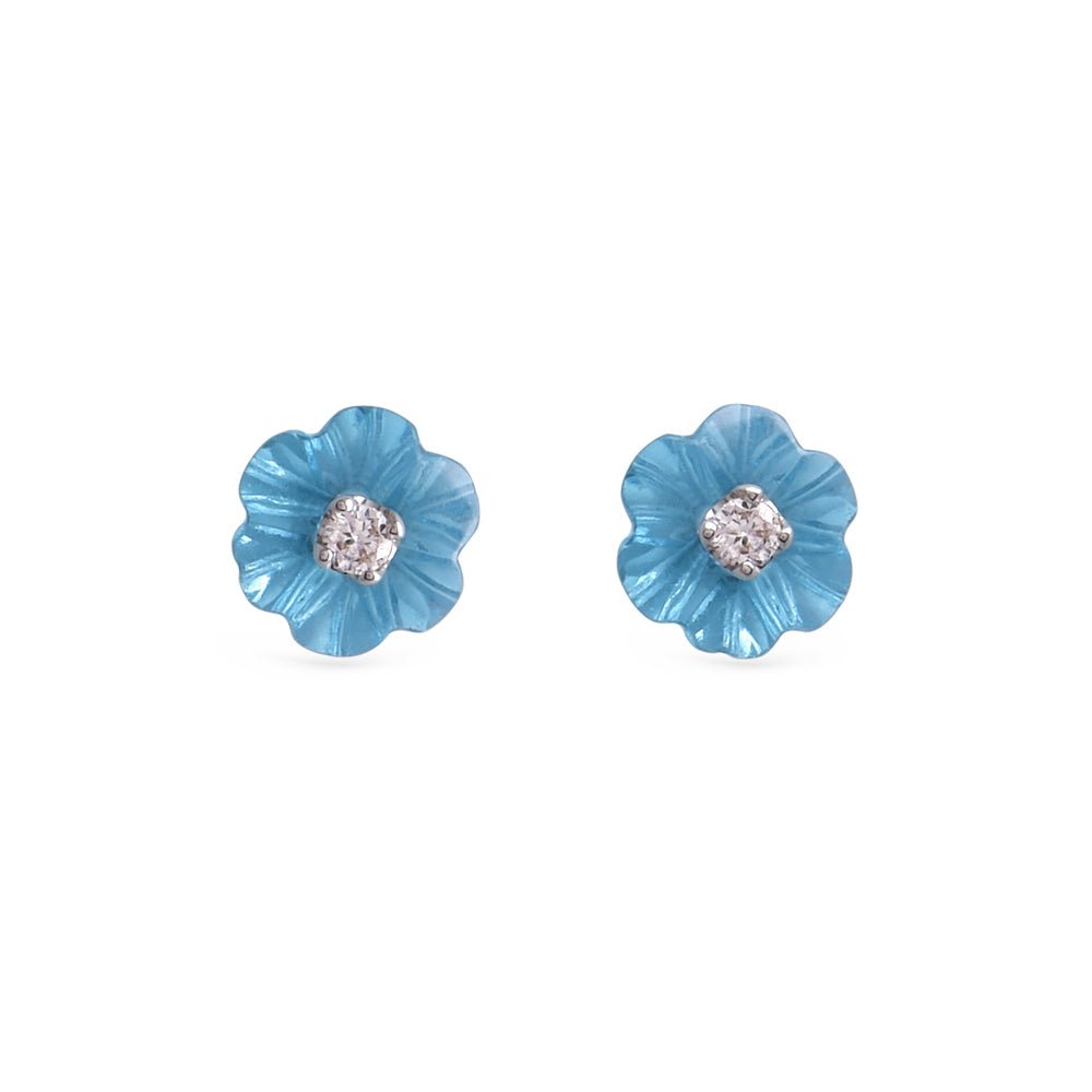 Roses Blue Topaz Earrings - Baby FitaihiRoses Blue Topaz Earrings