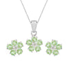 Roses Necklace & Earrings Green Sapphire Set - Baby FitaihiRoses Necklace & Earrings Green Sapphire Set