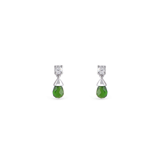 Roses Peridot Diamond Earrings - Baby FitaihiRoses Peridot Diamond Earrings