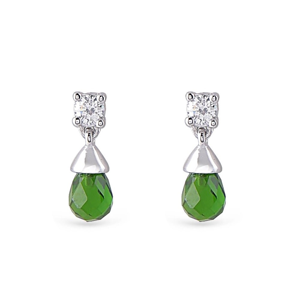 Roses Peridot Diamond Earrings - Baby FitaihiRoses Peridot Diamond Earrings