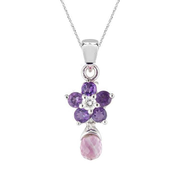 Roses Pink Sapphire Necklace - Baby FitaihiRoses Pink Sapphire Necklace