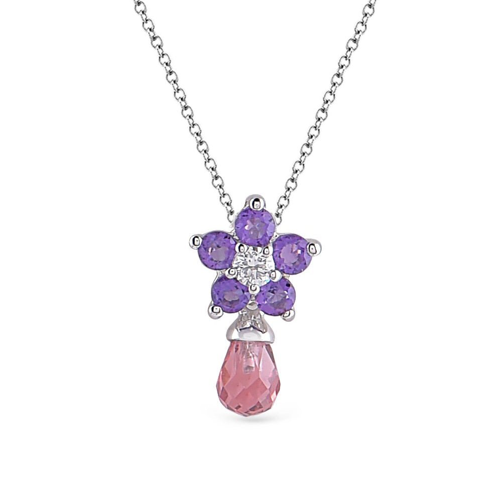 Roses Pink Sapphire Necklace - Baby FitaihiRoses Pink Sapphire Necklace