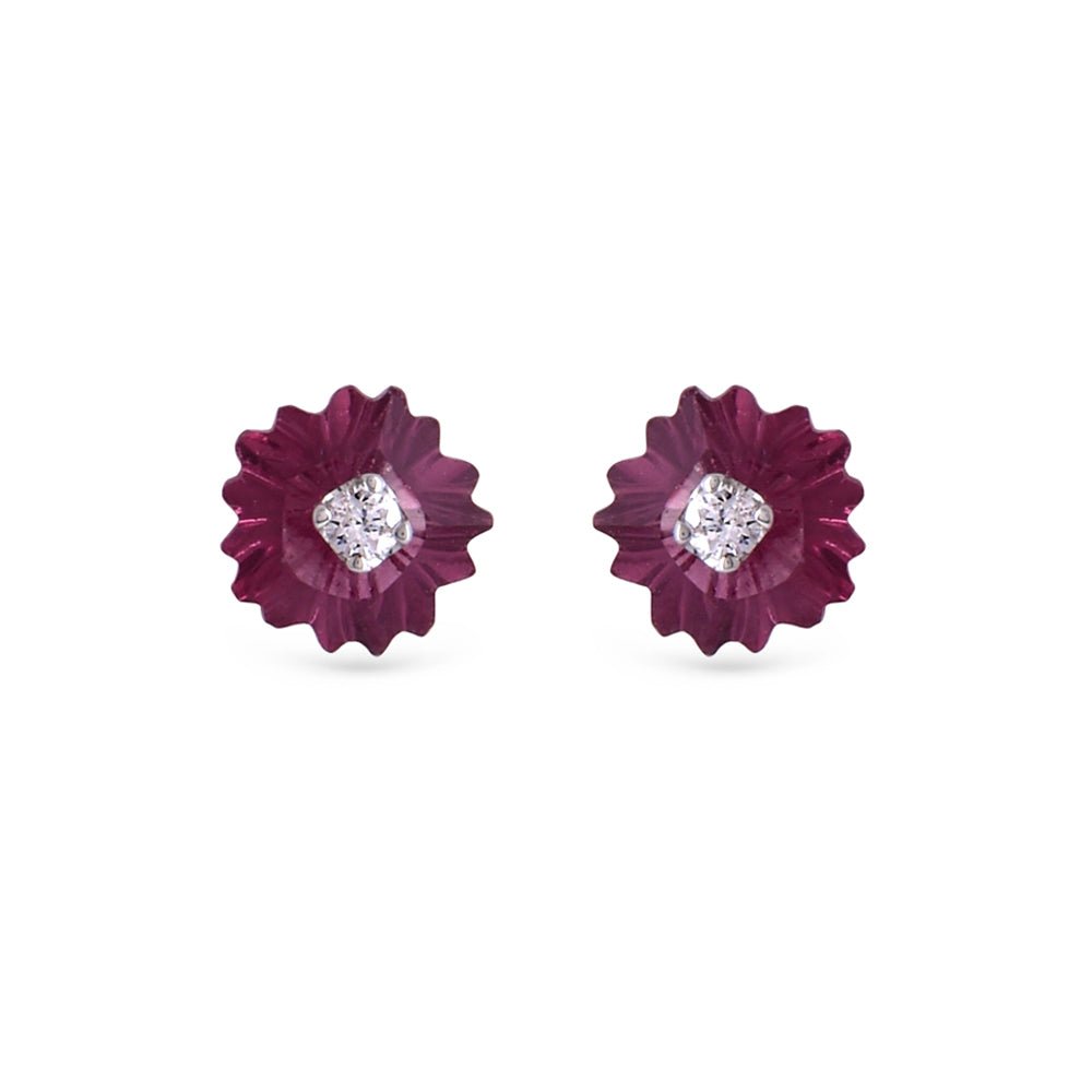 Roses Rhodolite Earrings - Baby FitaihiRoses Rhodolite Earrings