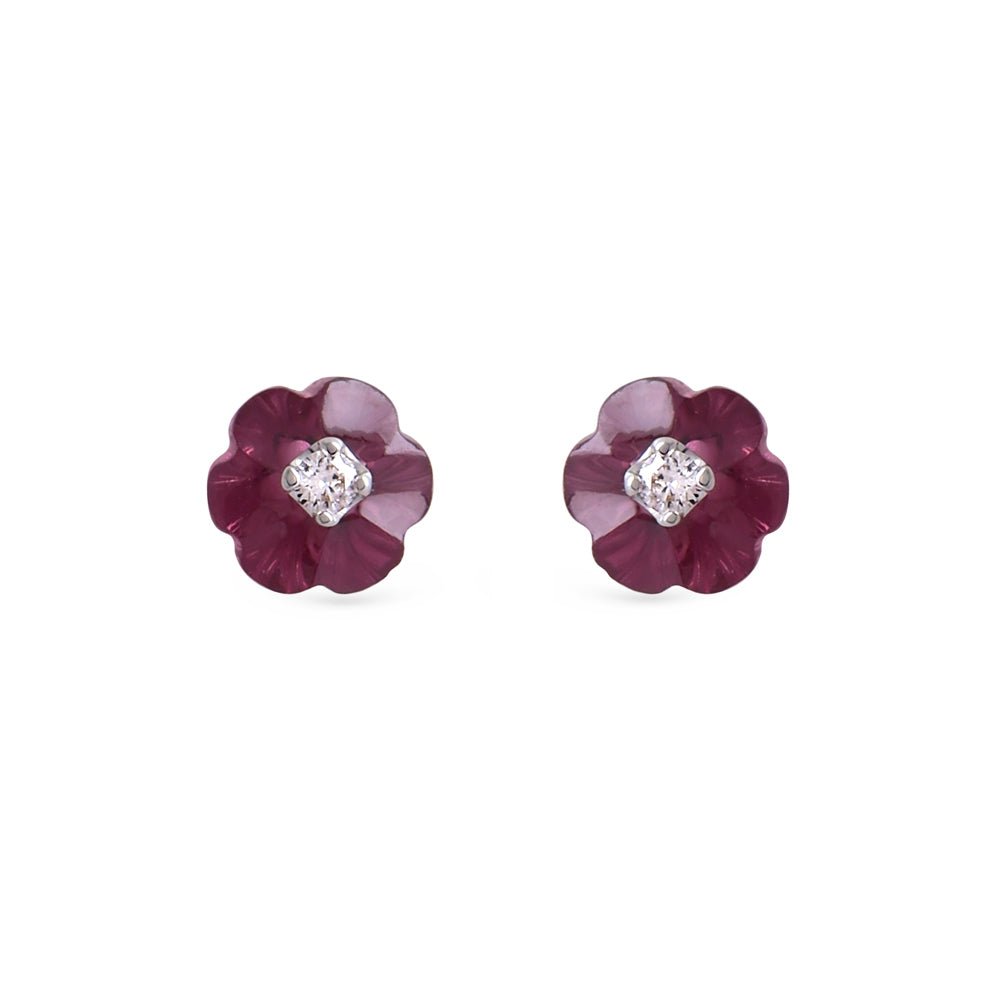 Roses Rhodolite Earrings - Baby FitaihiRoses Rhodolite Earrings