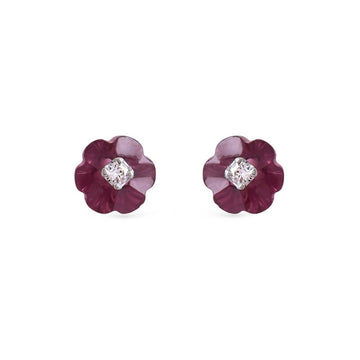 Roses Rhodolite Earrings - Baby FitaihiRoses Rhodolite Earrings