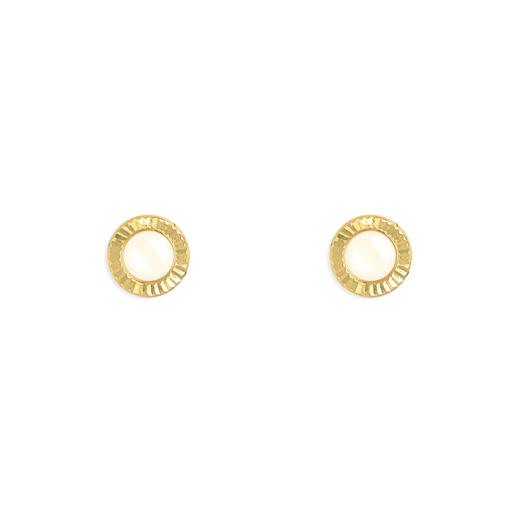 Round Shape pearl an Gold Earrings - Baby FitaihiRound Shape pearl an Gold Earrings