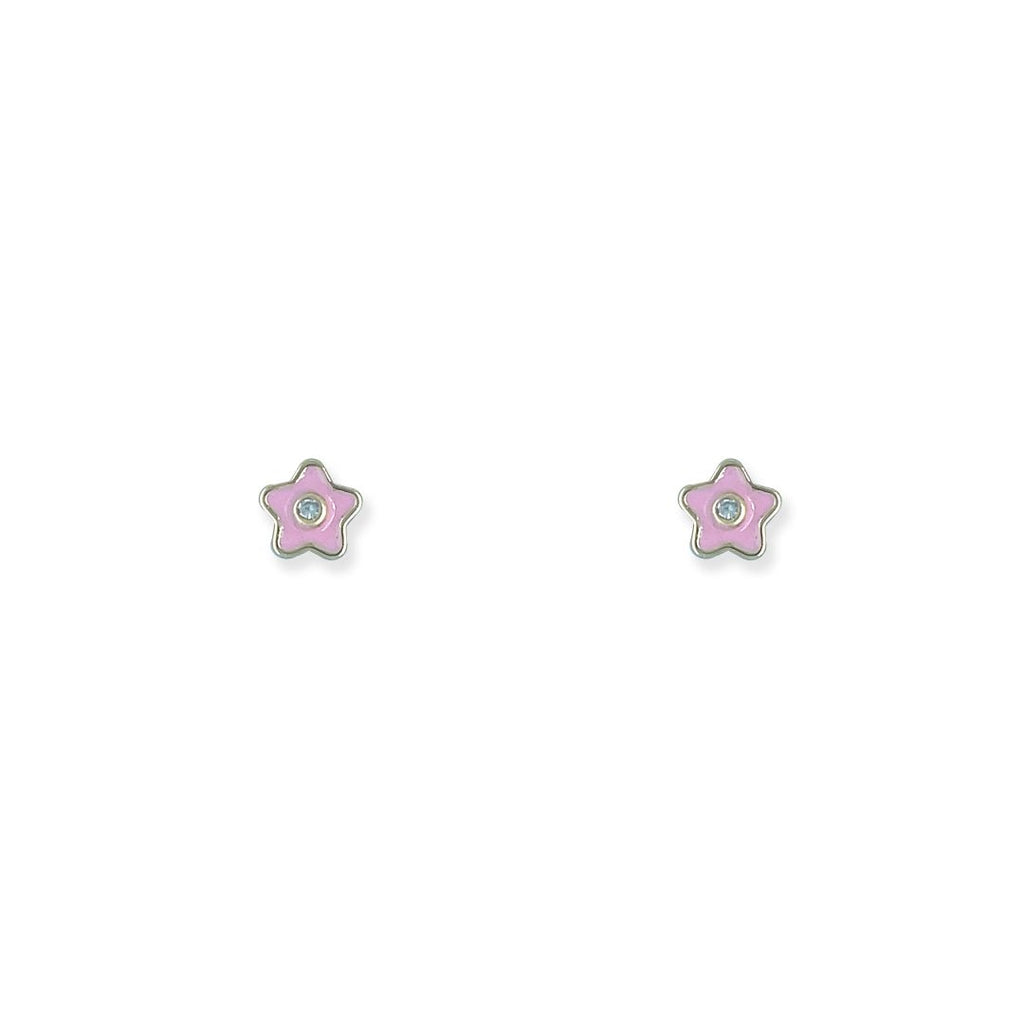 Star shape Enameled Gold Earrings - Baby FitaihiStar shape Enameled Gold Earrings