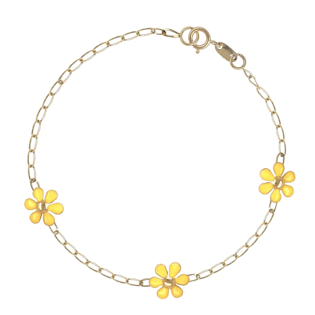 Summer Yellow Enamel Flower Bracelet - Baby FitaihiSummer Yellow Enamel Flower Bracelet