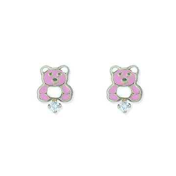 Teddy Bear shape Gold an Diamond Earriings - Baby FitaihiTeddy Bear shape Gold an Diamond Earriings