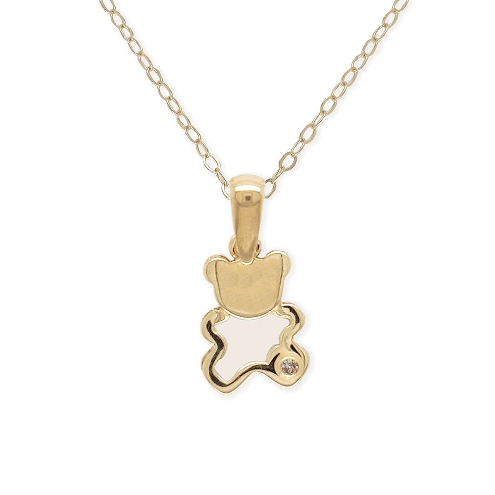 Teddy Bear Shape Gold an Diamond Set - Baby FitaihiTeddy Bear Shape Gold an Diamond Set