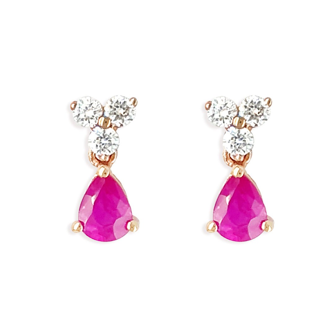 Tri- Diamond Earrings - Baby FitaihiTri- Diamond Earrings