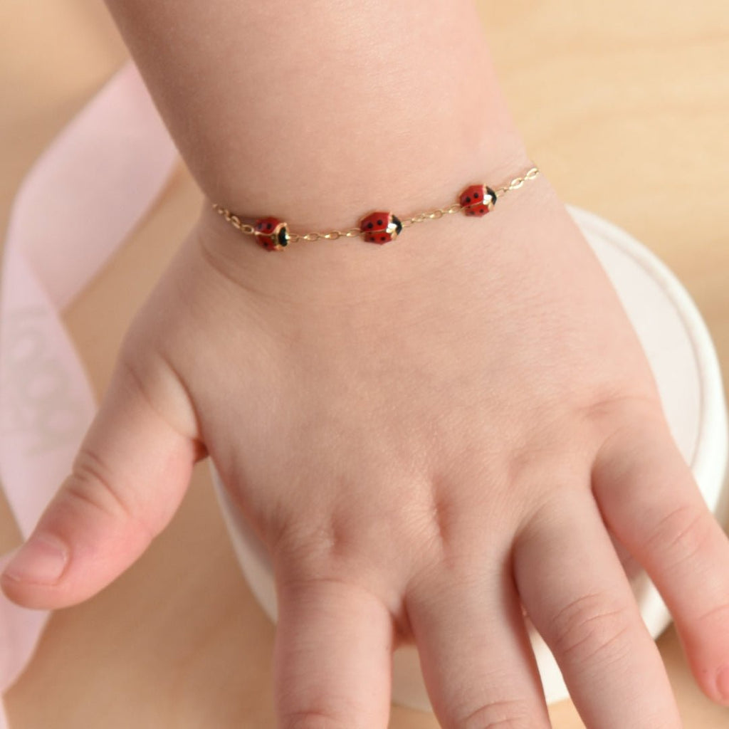 Triple Ladybug Bracelet - Baby FitaihiTriple Ladybug Bracelet