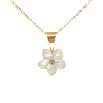 White Diamond Floral Necklace - Baby FitaihiWhite Diamond Floral Necklace