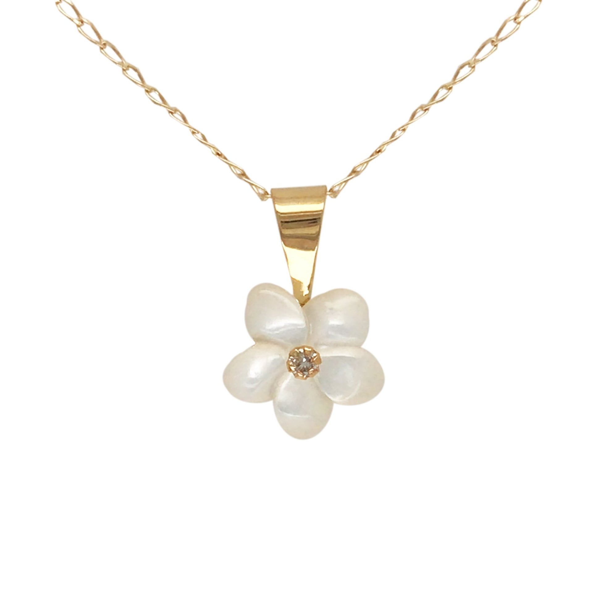 White Diamond Floral Necklace - Baby FitaihiWhite Diamond Floral Necklace