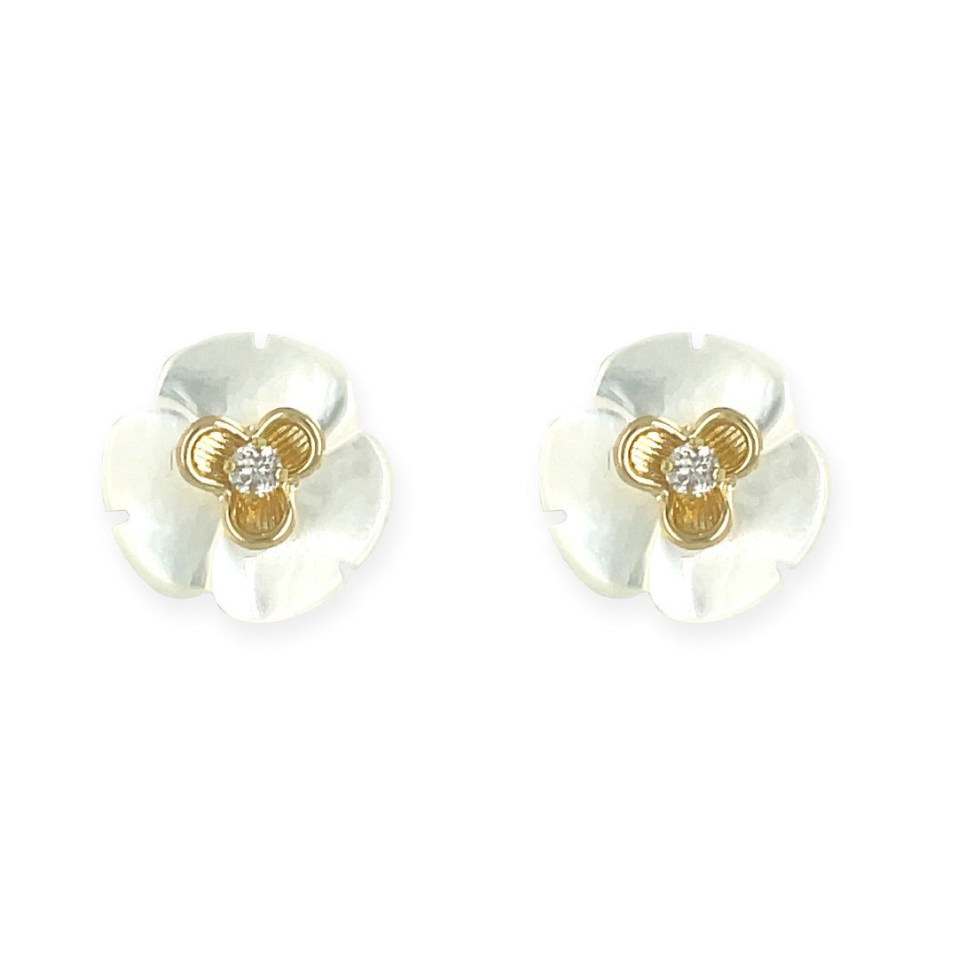 White Floral Earrings - Baby FitaihiWhite Floral Earrings