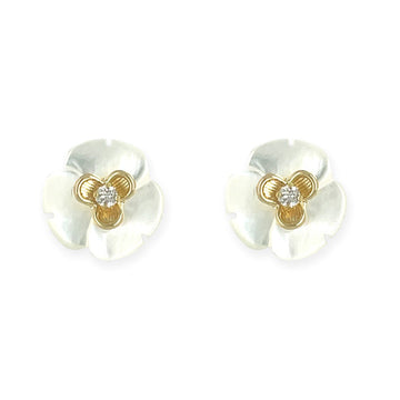 White Floral Earrings - Baby FitaihiWhite Floral Earrings