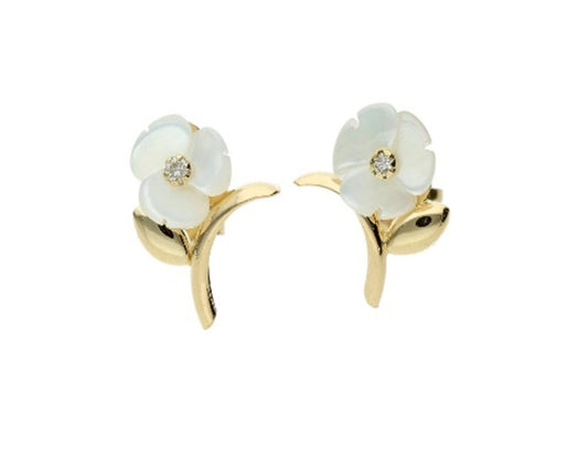 White Floral Earrings - Baby FitaihiWhite Floral Earrings