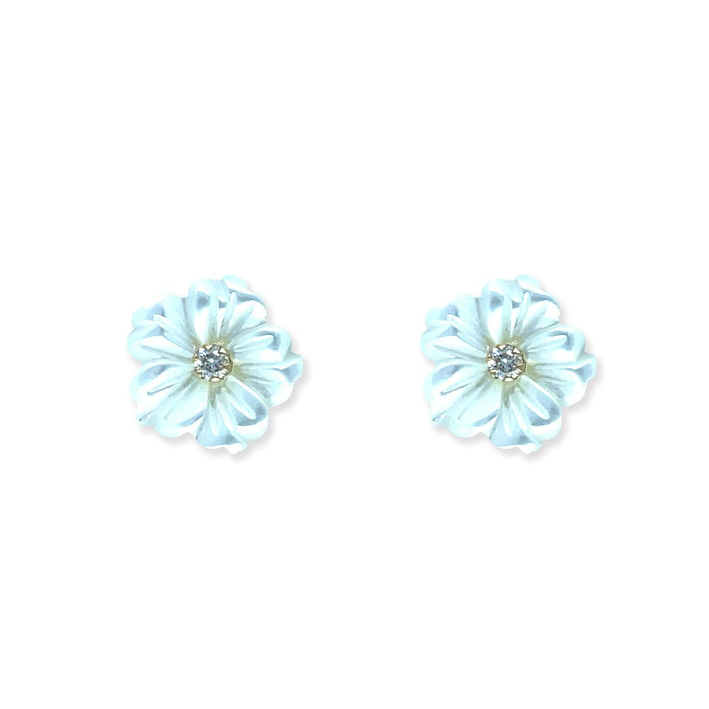White Floral Earrings - Baby FitaihiWhite Floral Earrings