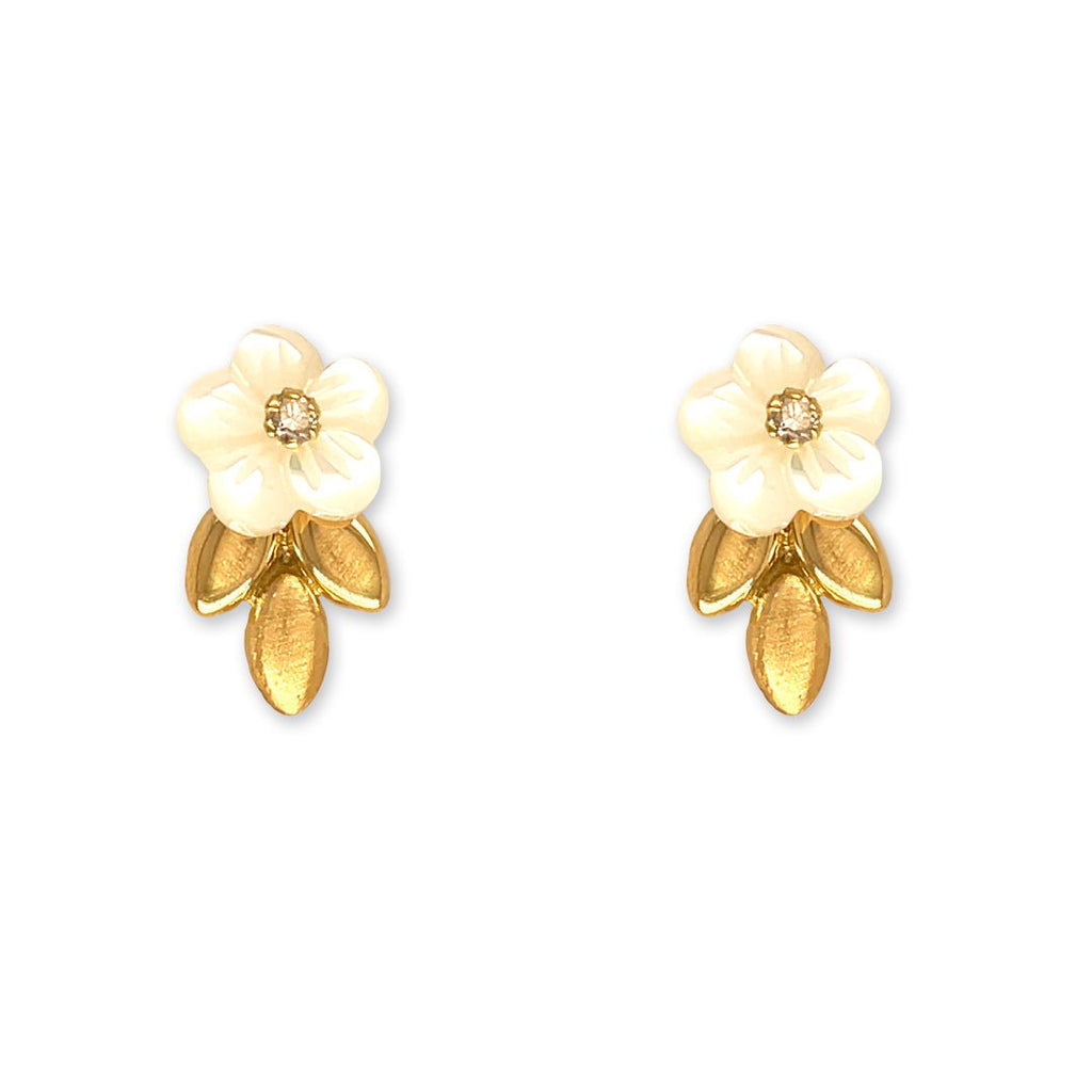White Flower Earrings - Baby FitaihiWhite Flower Earrings